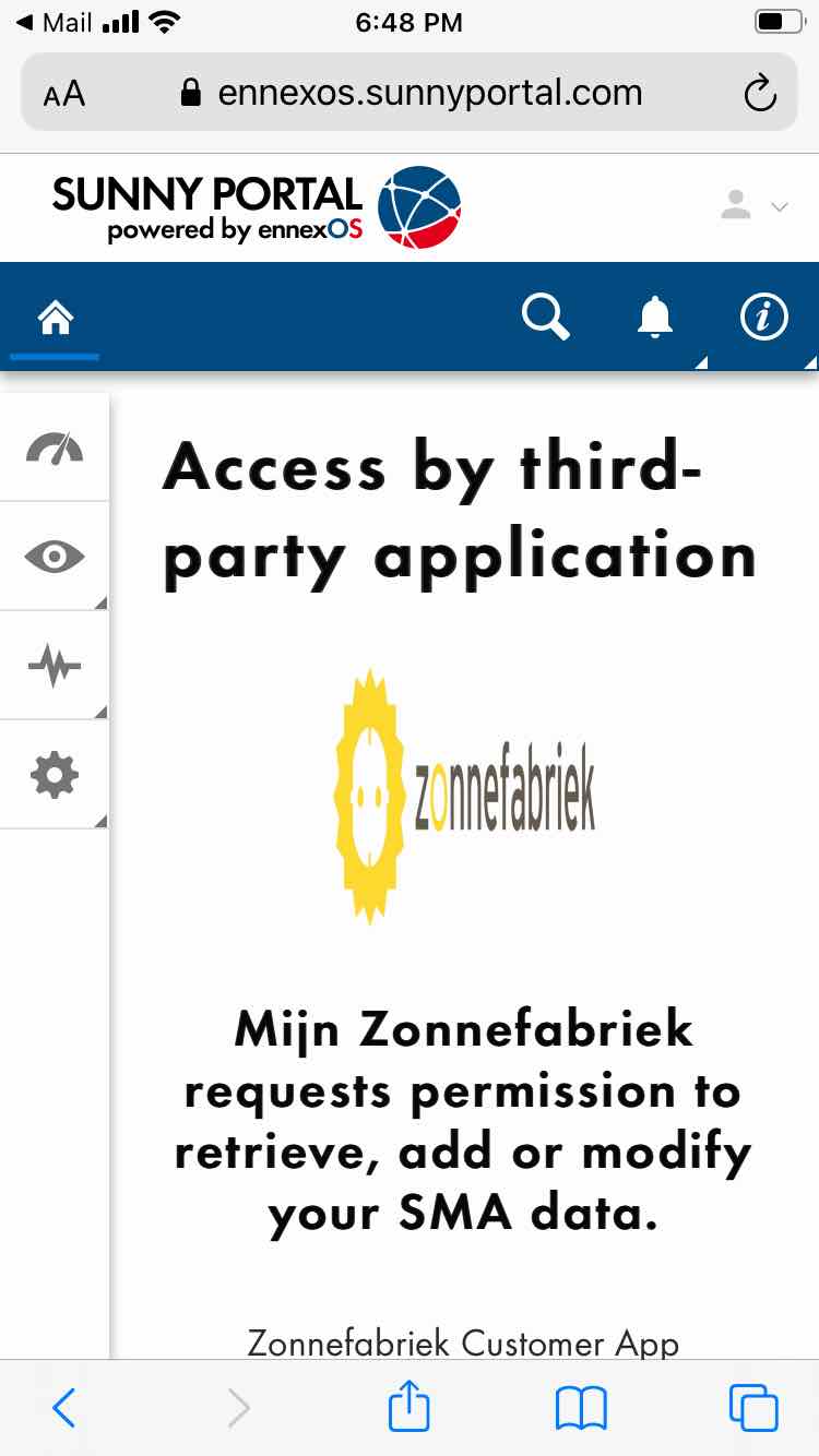vraag om toestemming van Zonnefabriek