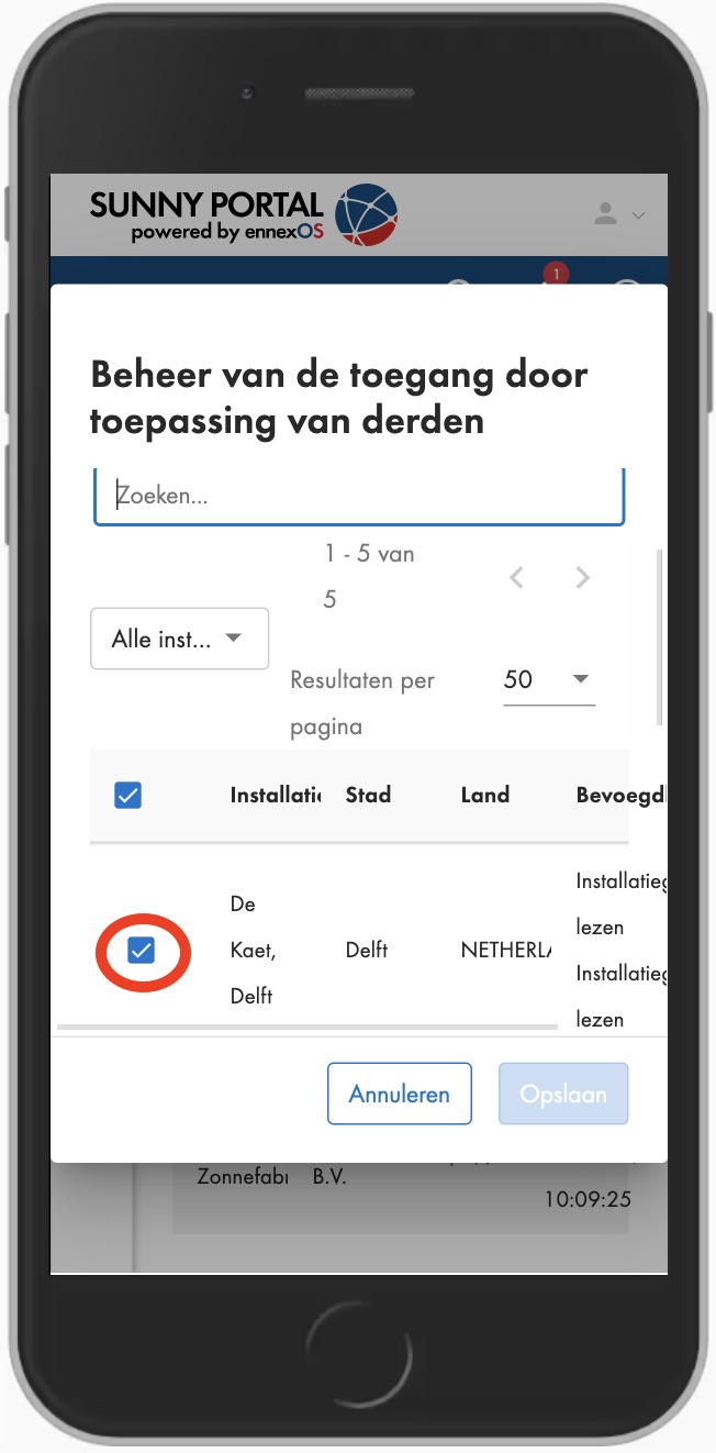 aan- of uitvinken van de toestemming