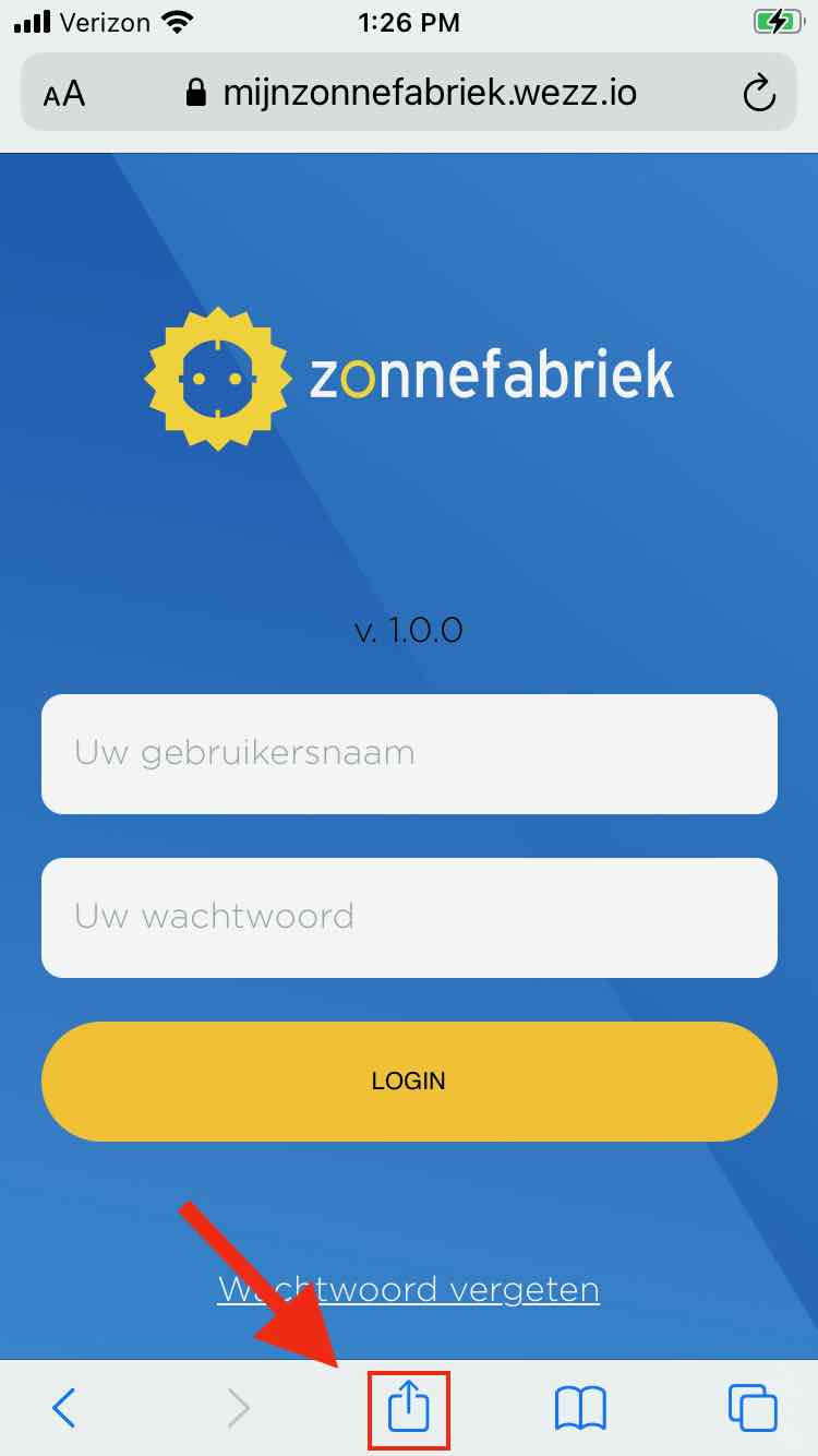 Het icoon voor het vastzetten van de app op het scherm van de smartphone