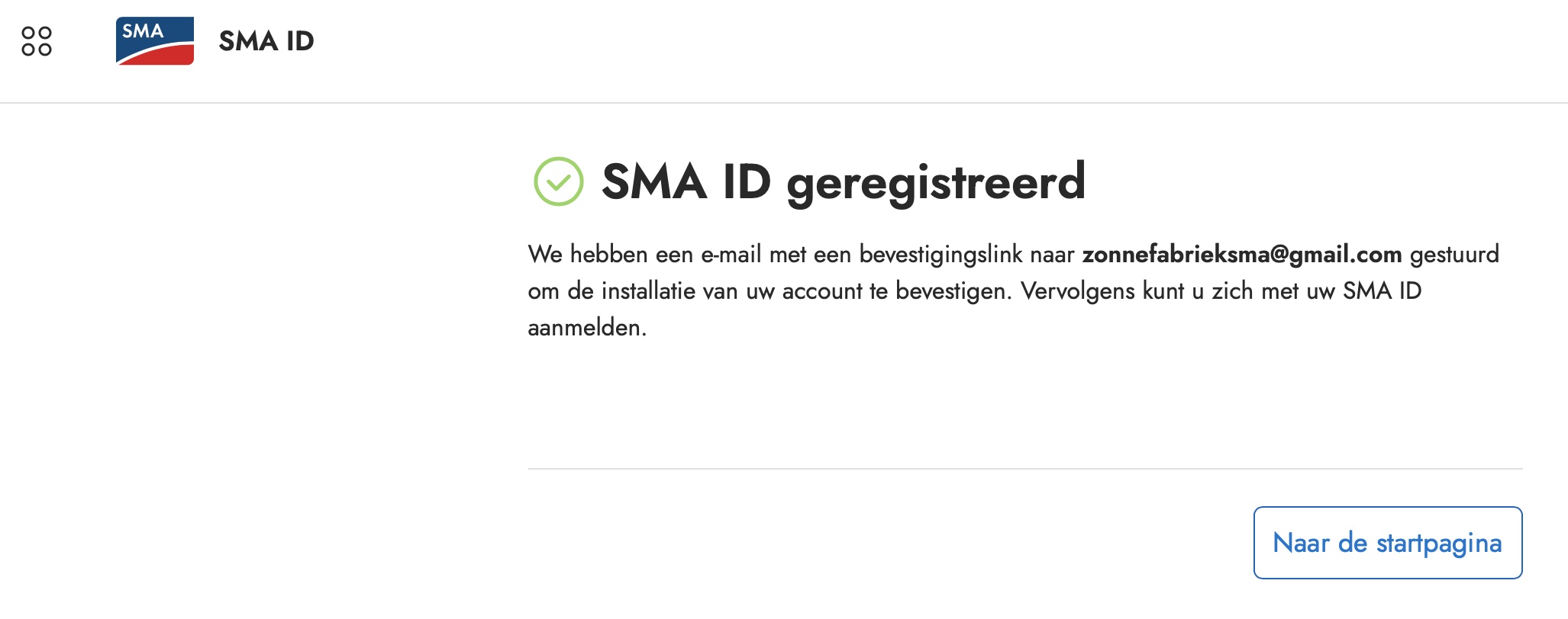 registratie gelukt