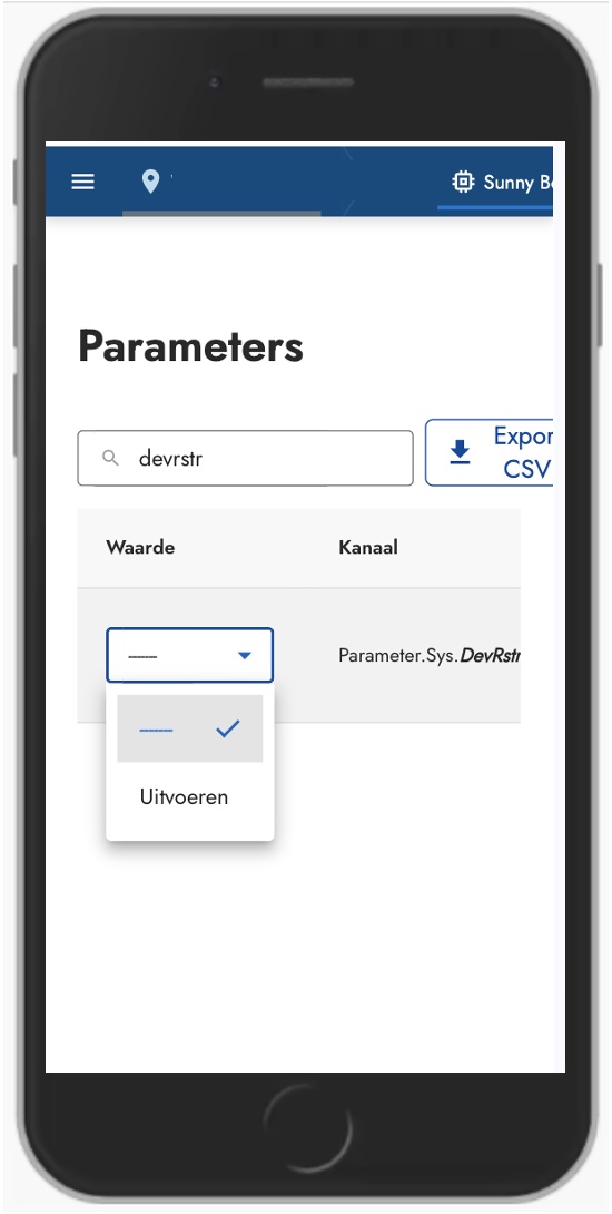 selecteer uitvoeren