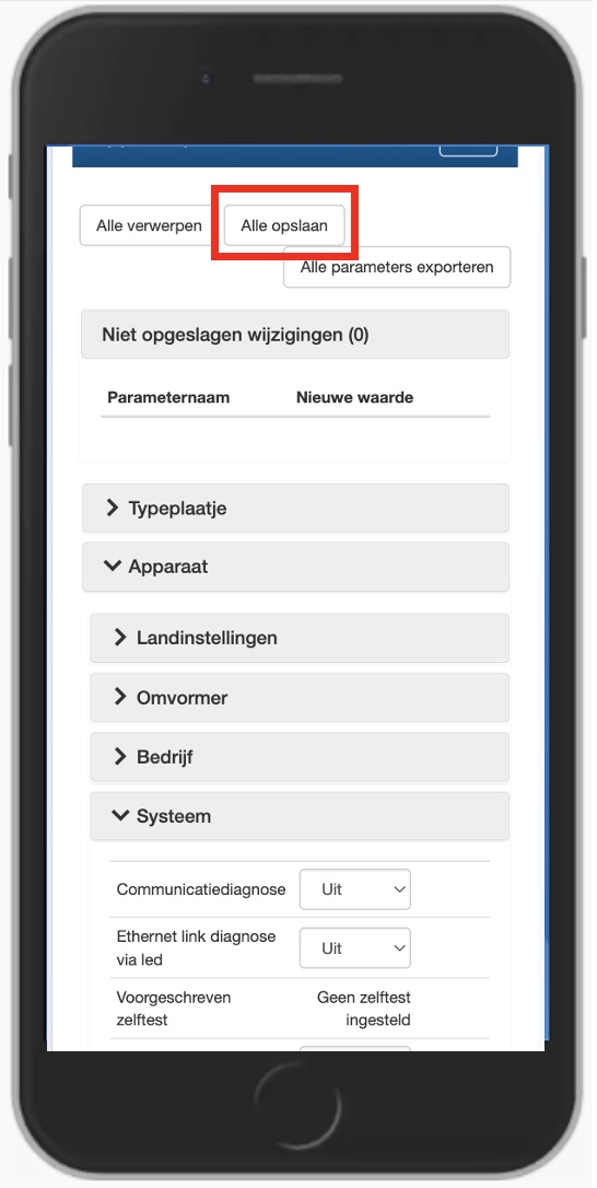 klik op opslaan