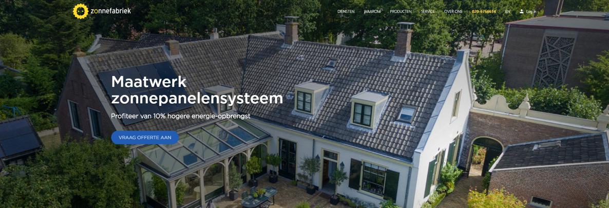 Homepage nieuwe website