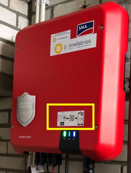 SMA omvormer met QR code