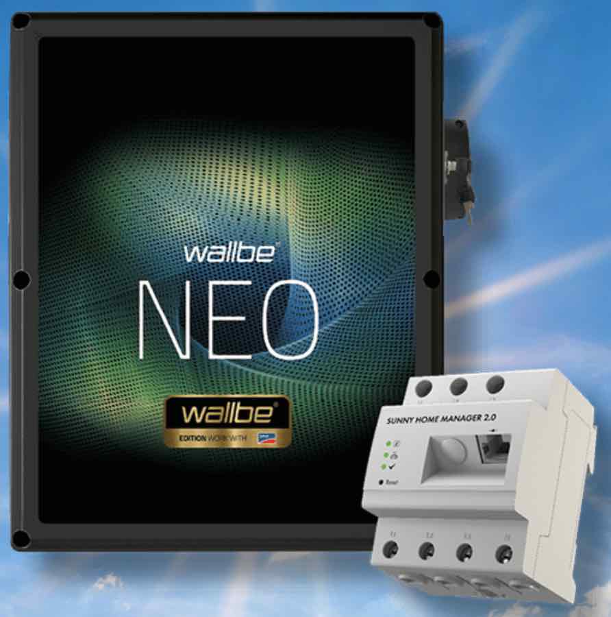 De NEO S oplader van wallbe kan door een Sunny Home Manager worden aangestuurd