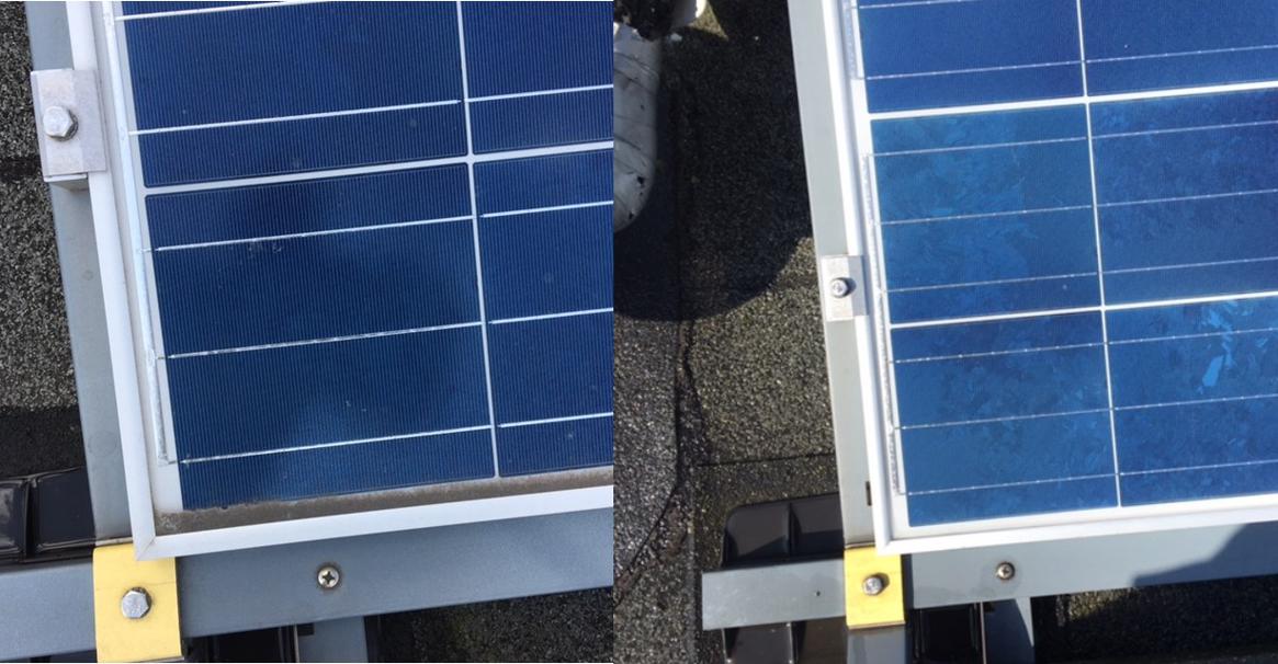 paneel voor en na schoonmaak