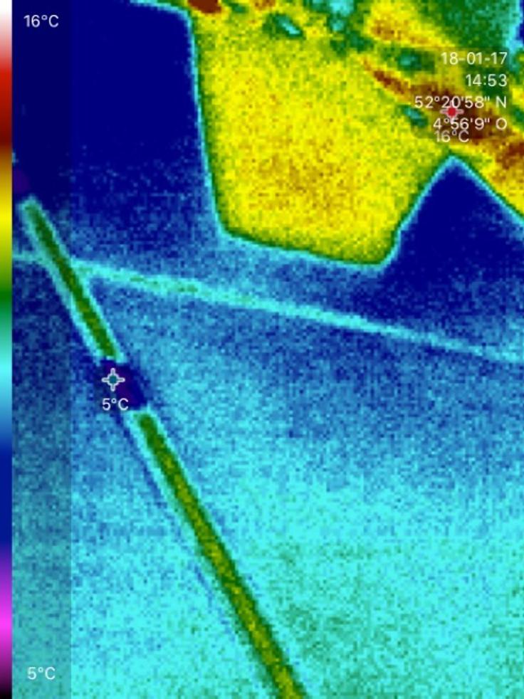 schaduw van schoorsteen warmtebeeld