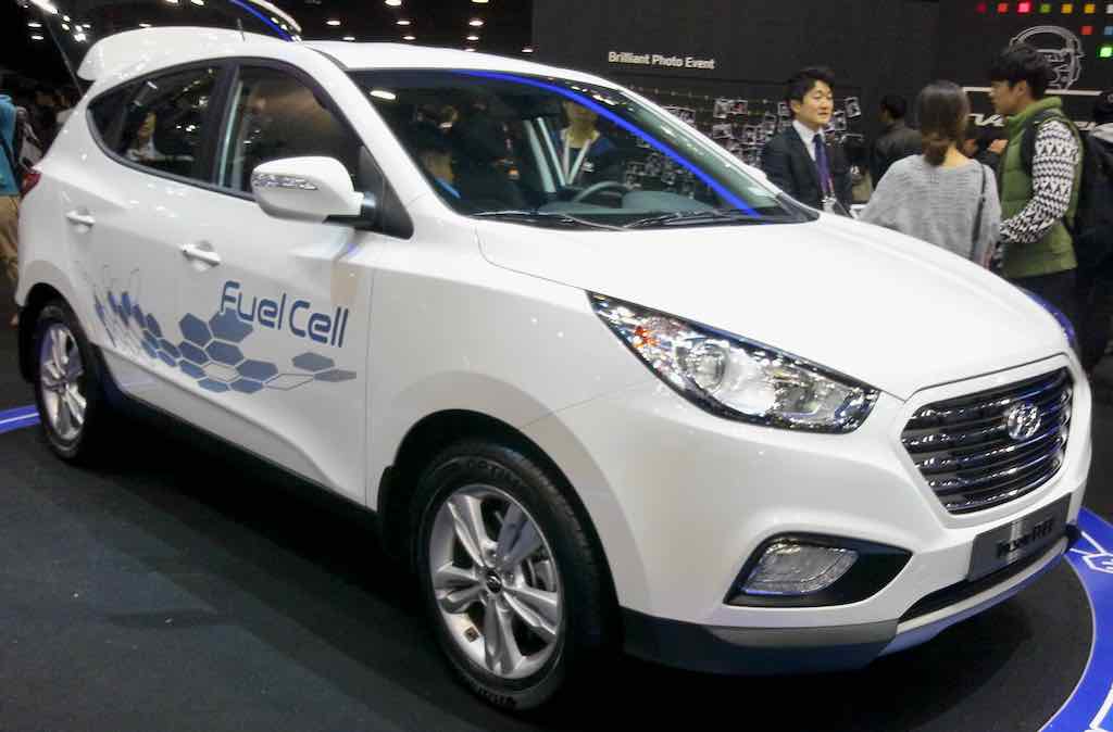 Waterstof kan ook gebruikt worden voor transport, zoals voor deze Hyundai. Er rijden momenteel 527 personenauto's op waterstof in Nederland (bron: RVO)