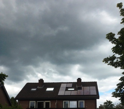 bewolking boven panelen