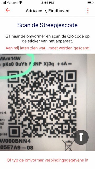 MySolarEdge QR code scannen