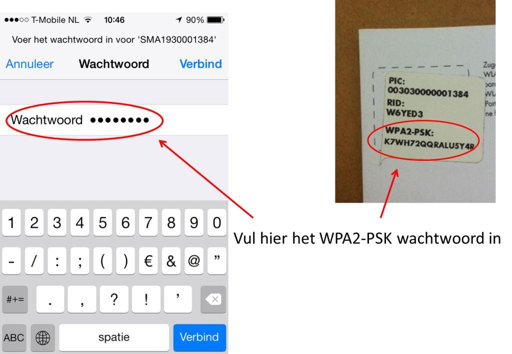 Invullen WPA2-PSK wachtwoord