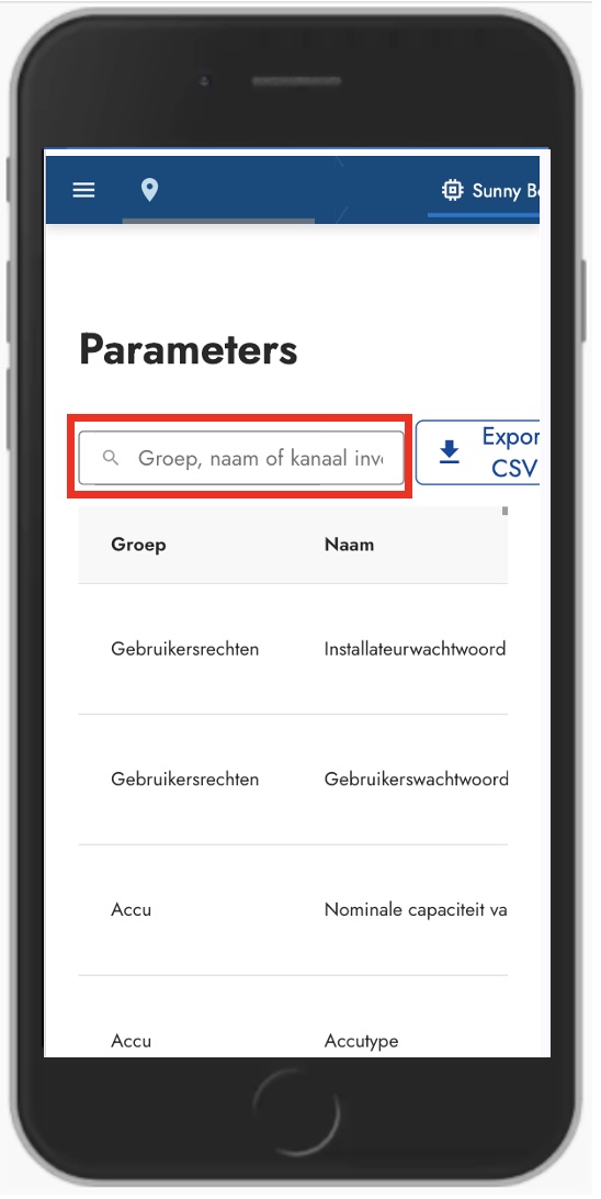 search bar parameters
